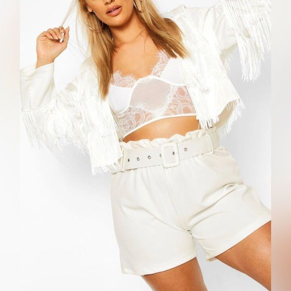 Boohoo Plus Jackets & Blazers - NWT Boohoo Tassel Cropped Jacket